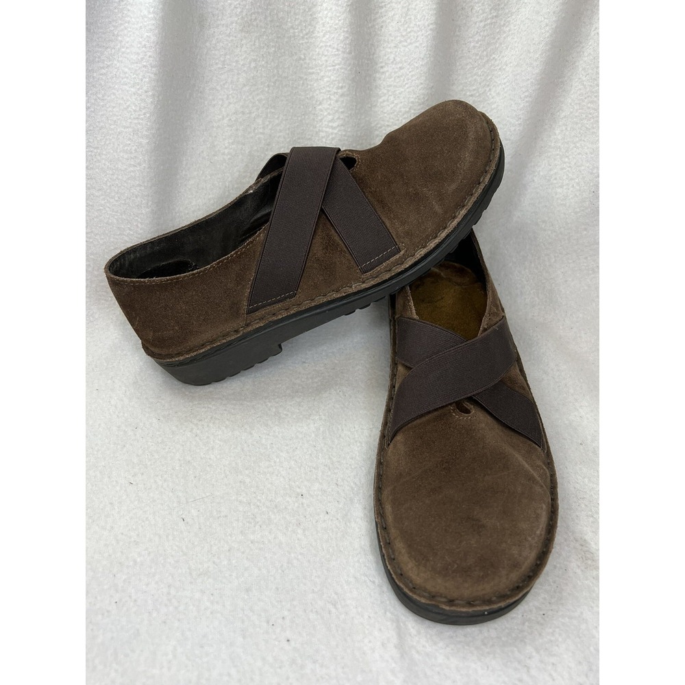 NAOT Belgium Brown Suede Slip On Shoes size 37 Womens US 6-6.5